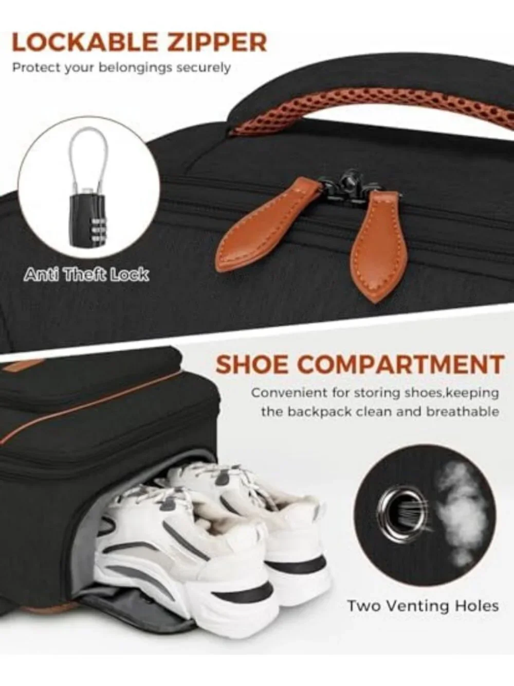 40L Flight Approved Travel Backpack for Men, Durable Carry-On Bag with Multiple